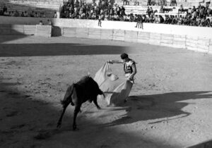 “Bull Fight, 1969” by photographer Russell Levin, taken around the age of 14 or 15 when he lived in Mexico for a brief time with his father.