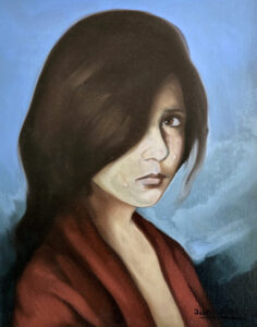 Untitled portrait of a crying gypsy girl by artist Juan Arroyo.