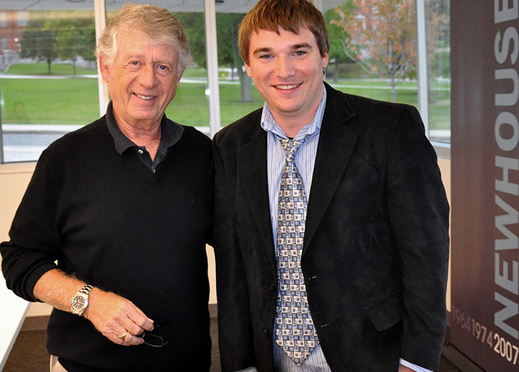 Ted Koppel and Michael Aaron Gallagher after their interview together.