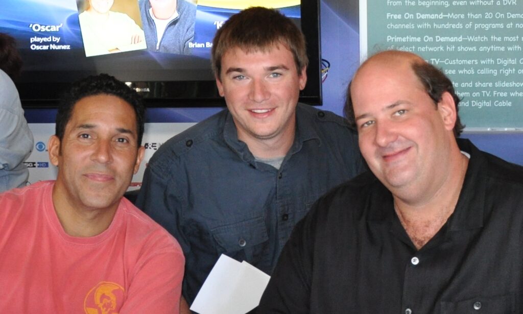 Michael Aaron Gallagher (center) and "The Office" stars Oscar Nunez (left), who played "Oscar" and Brian Baumgartner (right), who played "Kevin."