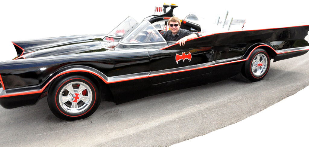 Michael Aaron Gallagher in the Batmobile