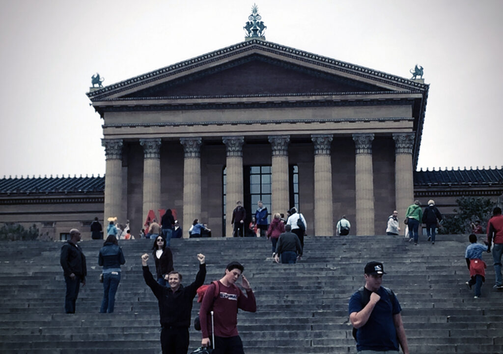 Known as “The Rocky Steps,” the 72 steps leading up to the Philadelphia Museum of Art were featured in the 1976 film “Rocky.” Photo by Michael Aaron Gallagher.