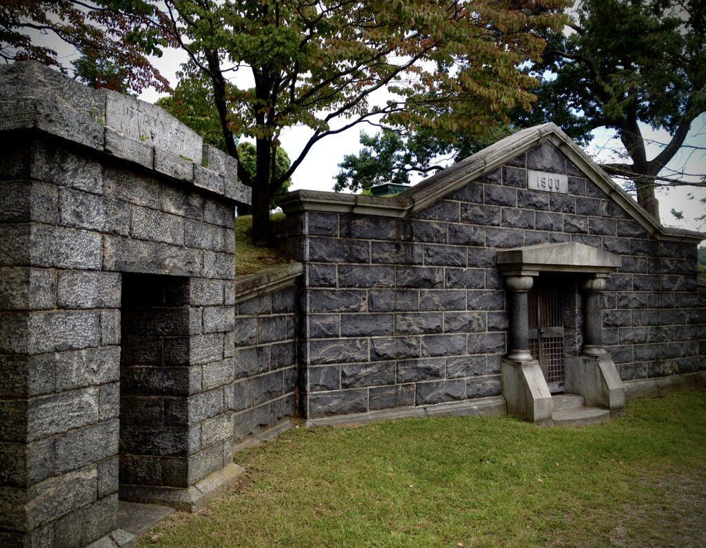 Vampire Barnabas Collins haunts the receiving vault at the Sleepy Hollow Cemetery in Sleepy Hollow, New York in the movie “House of Dark Shadows” (1970). Photo by Michael Aaron Gallagher.