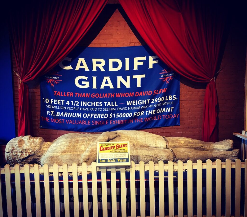 The original Cardiff Giant, on permanent display at the Farmer’s Museum in Cooperstown, NY. Photo by Michael Aaron Gallagher.