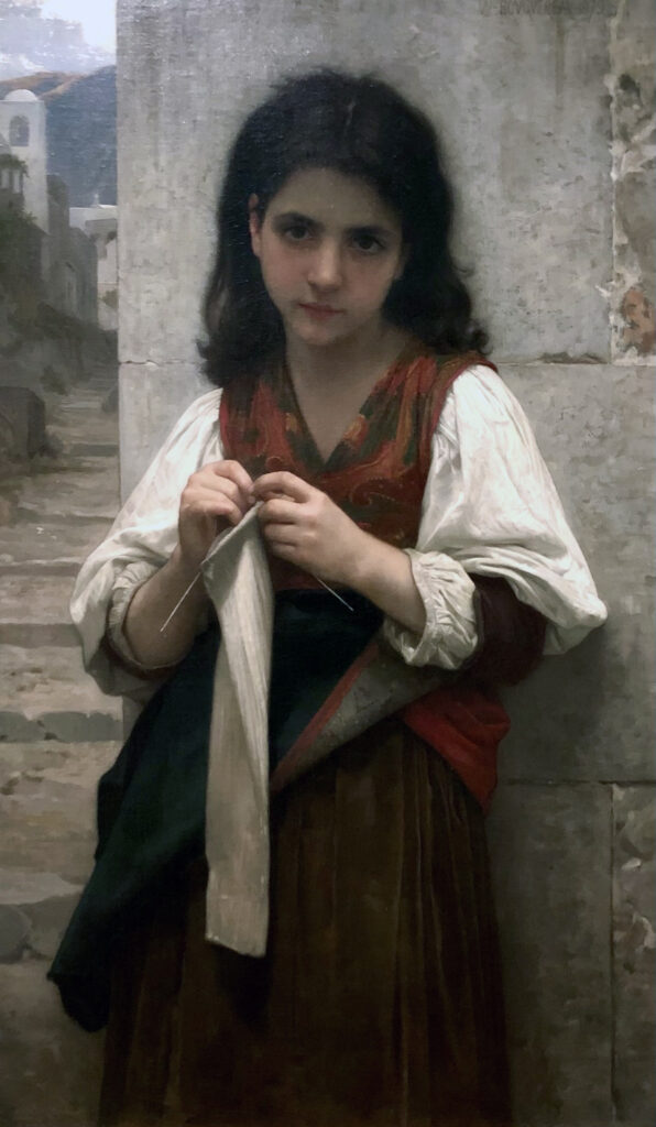 “Tricoteuse (The Knitter)” (1879) by William-Adolphe Bouguereau, on display at the Appleton Museum of Art. Photo by Michael Aaron Gallagher.