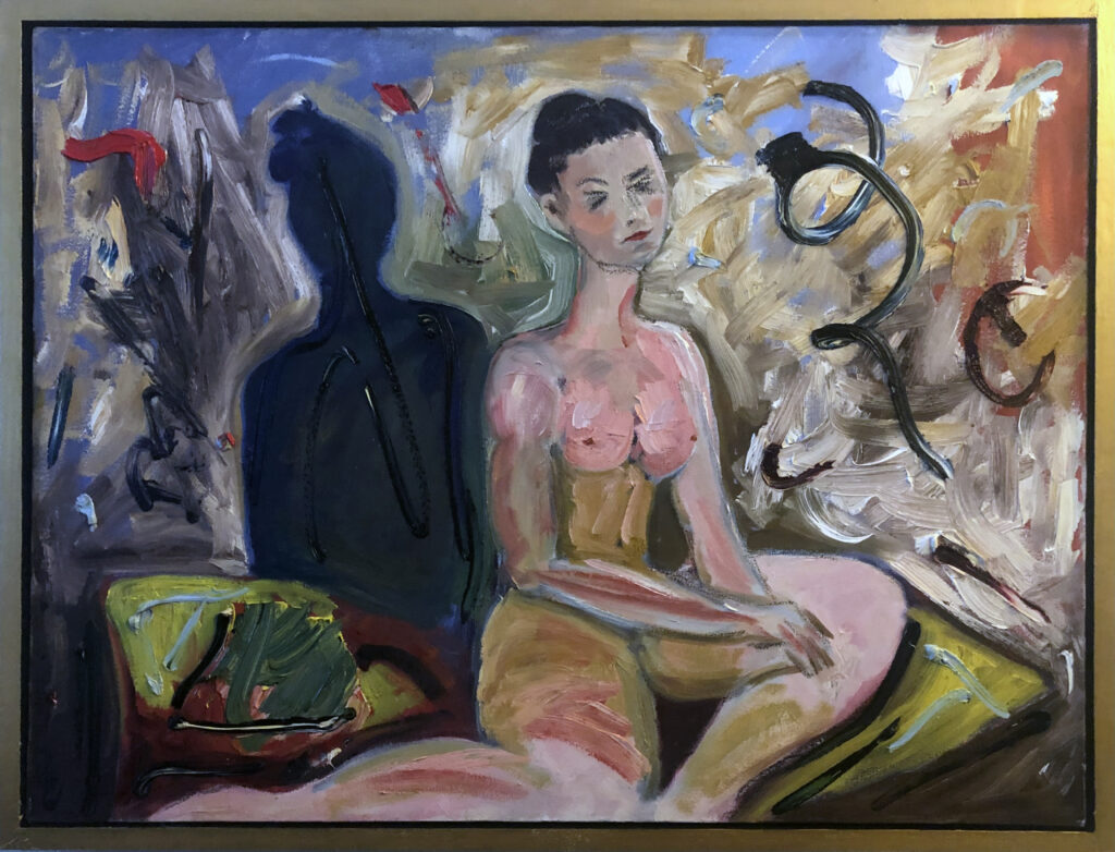 Woman figurative painting by artist Kevin Doyle.