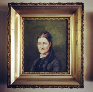 Victorian era antique portrait oil painting.