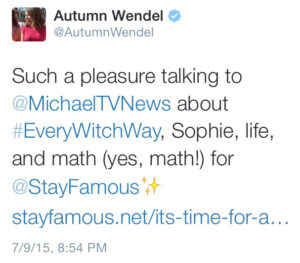 Autumn Wendel Twitter message to Michael Aaron Gallagher