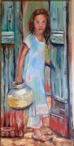 “Girl with a water jug.” Oil painting by Maria O’Dell.