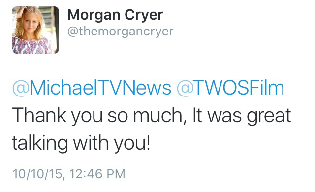 Morgan Cryer Twitter message to Michael Aaron Gallagher