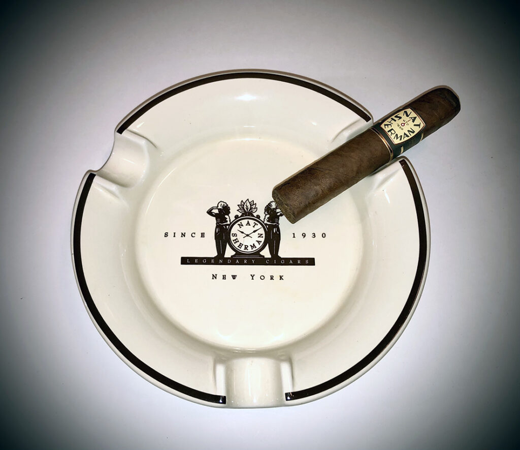 This vintage Nat Sherman cigar ashtray is also a part of my collection of Nat Sherman memorabilia. Photo by Michael Aaron Gallagher.