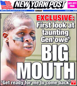 New York Post front page August 16 2015