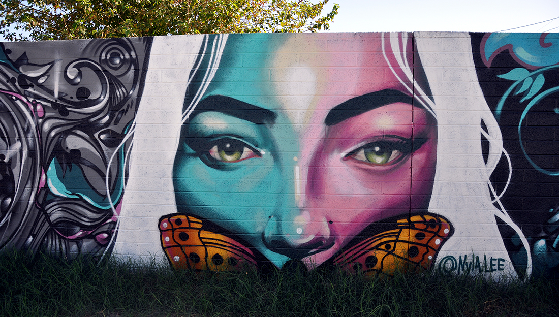 Art mural by artist Nyla Lee in Phoenix, AZ. Photo by Michael Aaron Gallagher