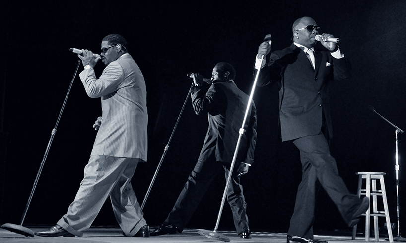 From left, Nathan Morris, Shawn Stockman and Wayna Morris of the 1990's boy band Boyz II Men. Photo by Michael Aaron Gallagher.