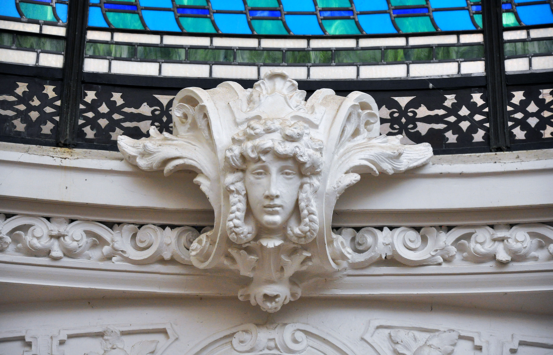 Crown molding of the stained glass dome at Boldt Castle by Michael Aaron Gallagher