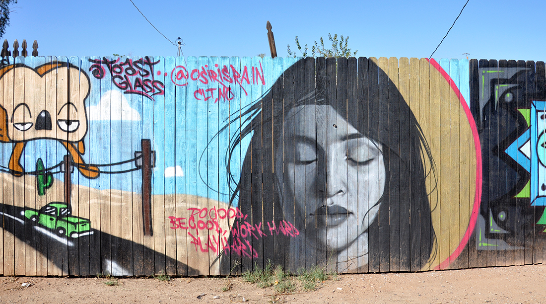 Do Good Be Good Work Hard Play Hard Graffiti Mural in Phoenix AZ by Michael Aaron Gallagher