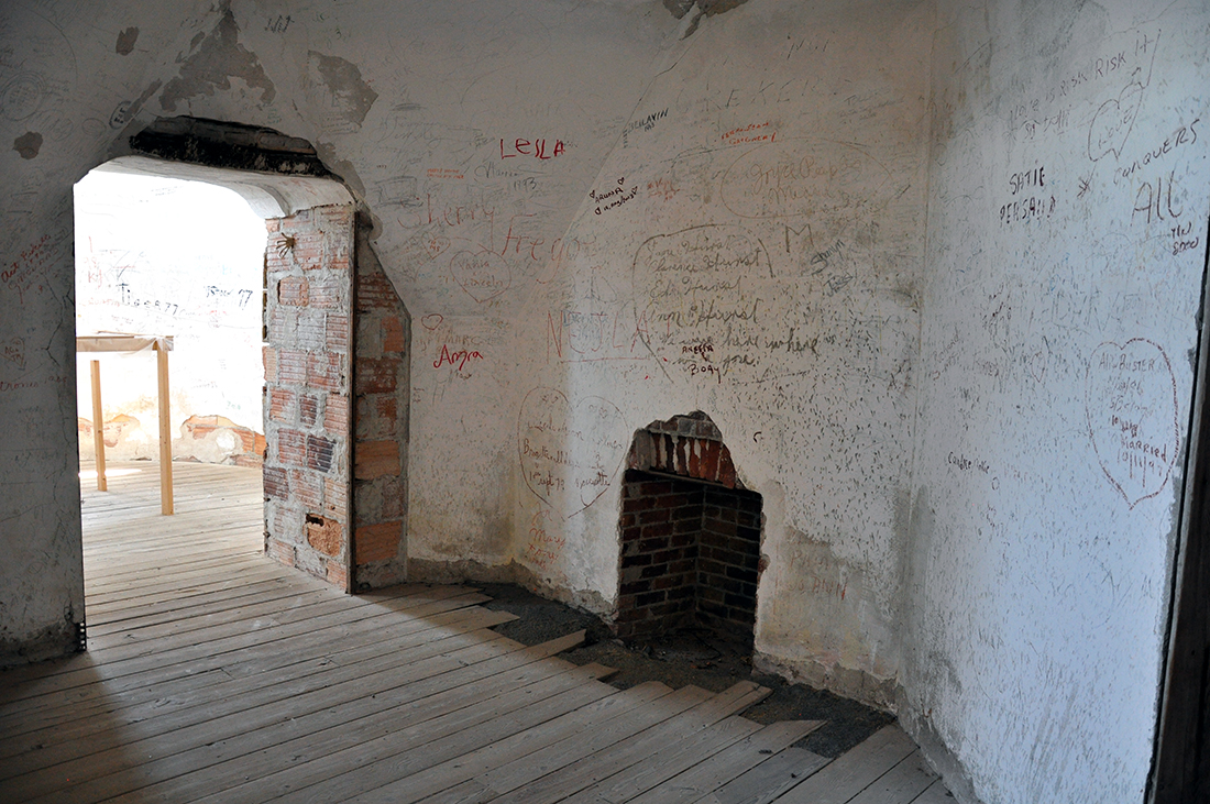 Graffiti in an unfinished room at Boldt Castle in the Thousand Islands by Michael Aaron Gallagher