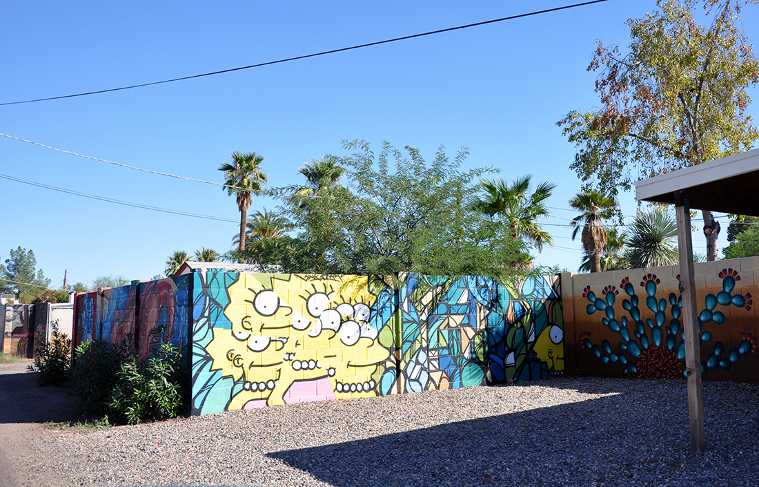 Lisa Simpson graffiti art mural in Phoenix Arizona