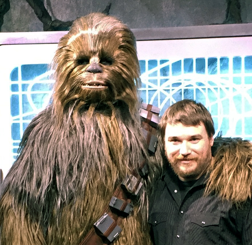 Michael Aaron Gallagher and Chewbacca from Star Wars