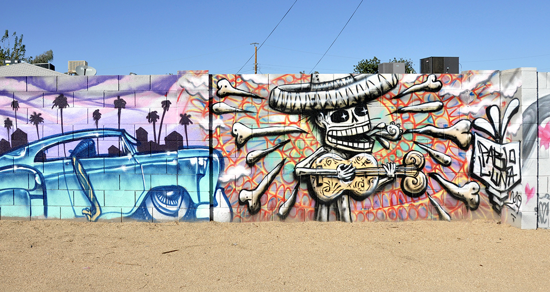 Art mural by artist Pablo Luna (who passed away in 2022) on a wall in Phoenix, Arizona. Photo by Michael Aaron Gallagher.