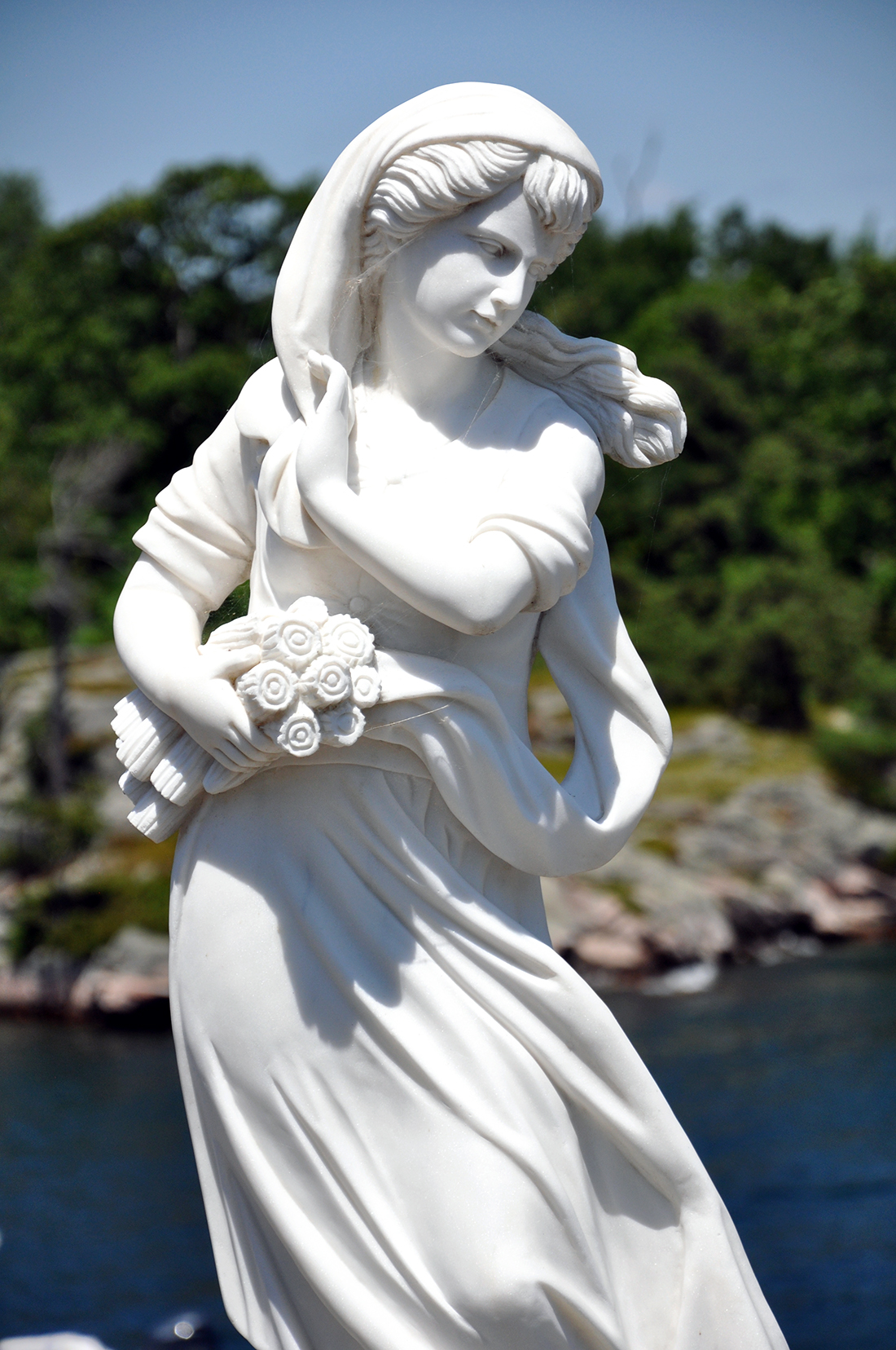 Statue at Boldt Castle by Michael Aaron Gallagher