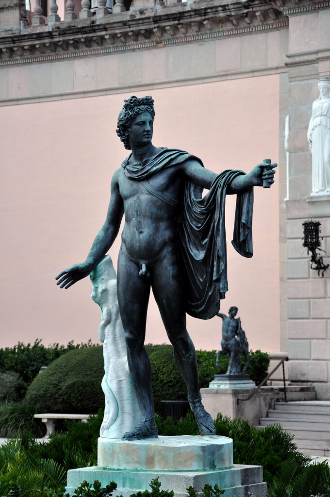 Apollo Belvedere Bronze Sculpture by Fonderia Chiurazzi with Young Centaur in the background by Michael Aaron Gallagher