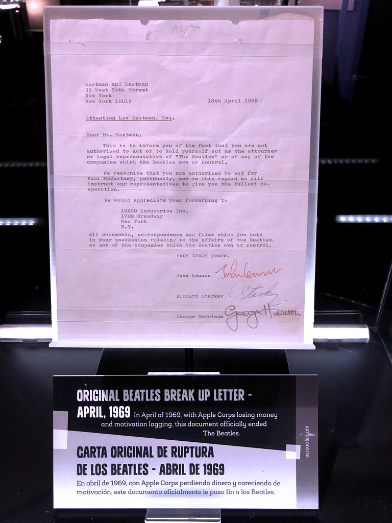 Original breakup letter for The Beatles from April 1969 by Michael Aaron Gallagher