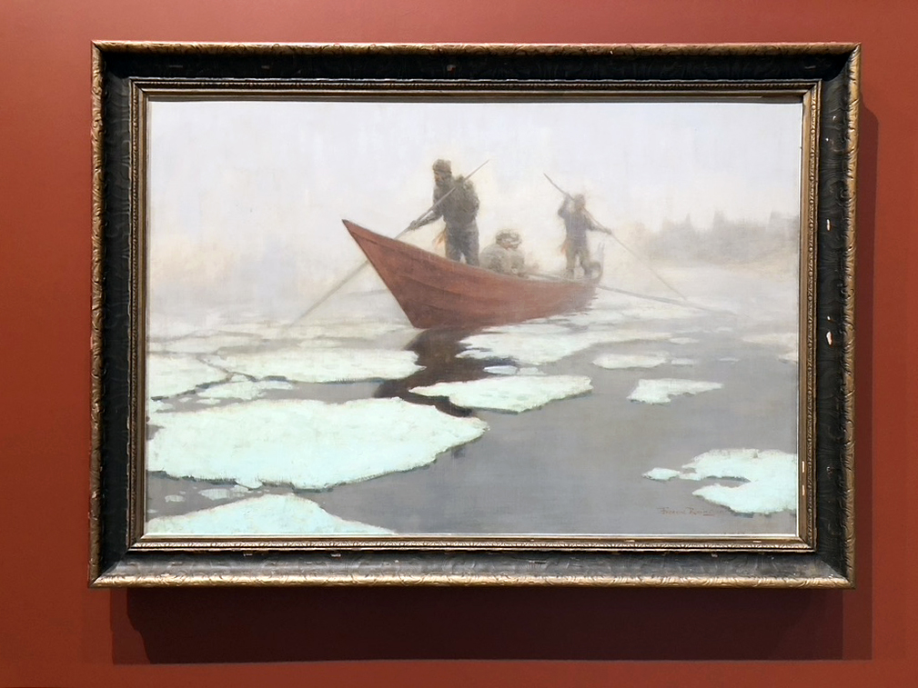 River Drivers in the Spring Break Up oil painting by Frederic Remington at the Remington Art Museum by Michael Aaron Gallagher