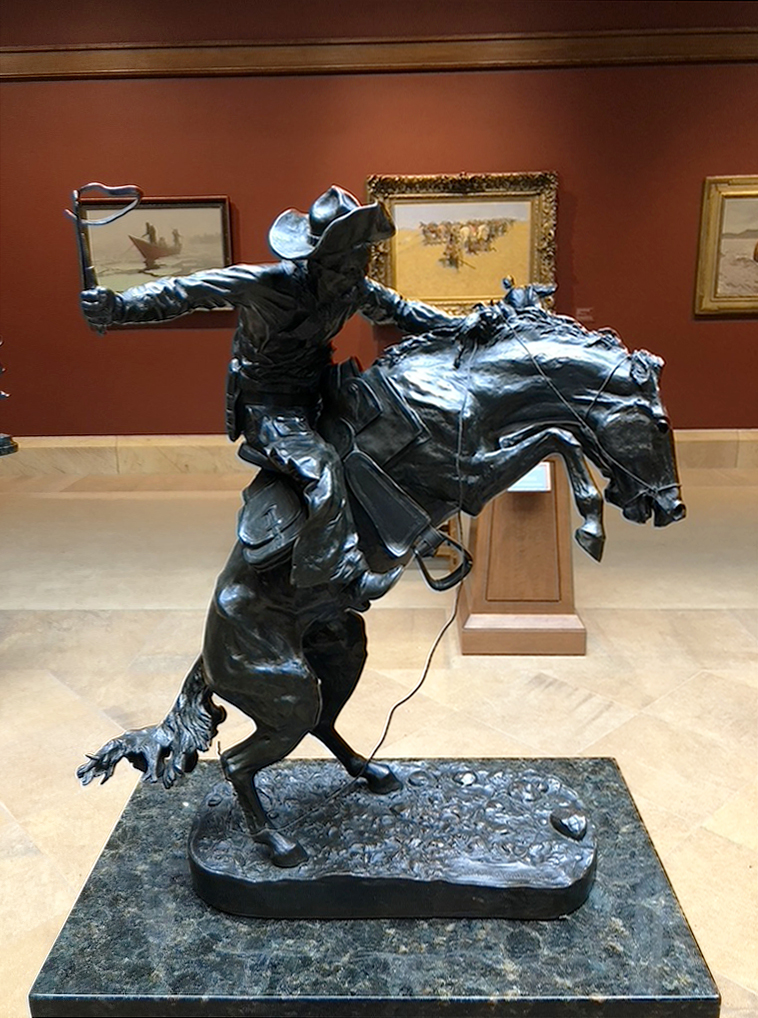 The Bronco Buster bronze sculpture by Frederic Remington at the Remington Museum by Michael Aaron Gallagher