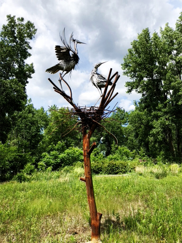 The Herons Have Landed steel sculpture by Jay Seaman at Montezuma National Wildlife Refuge by Michael Aaron Gallagher