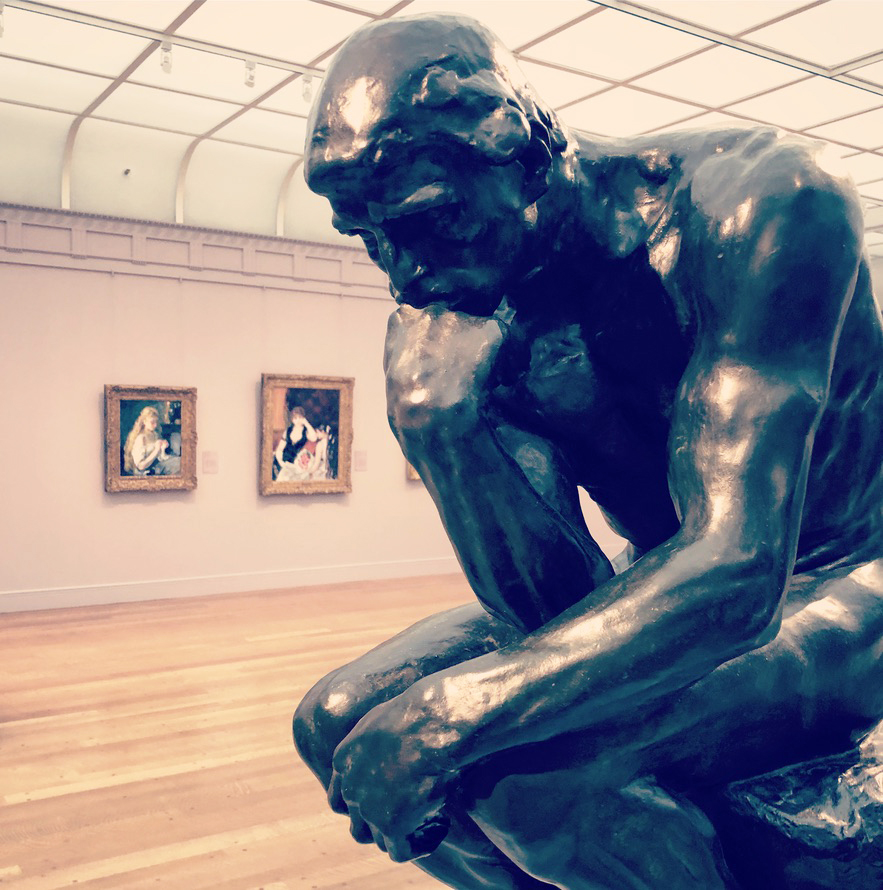 The Thinker bronze sculpture by Auguste Rodin at the Clark Art Institute by Michael Aaron Gallagher