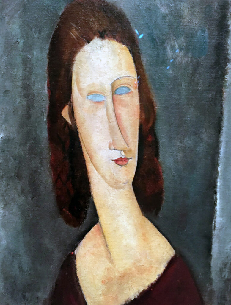 Blue Eyes (Portrait of Madame Jeanne Hebuterne) 1917 by Amedeo Modigliani at the Philadelphia Museum of Art by Michael Aaron Gallagher