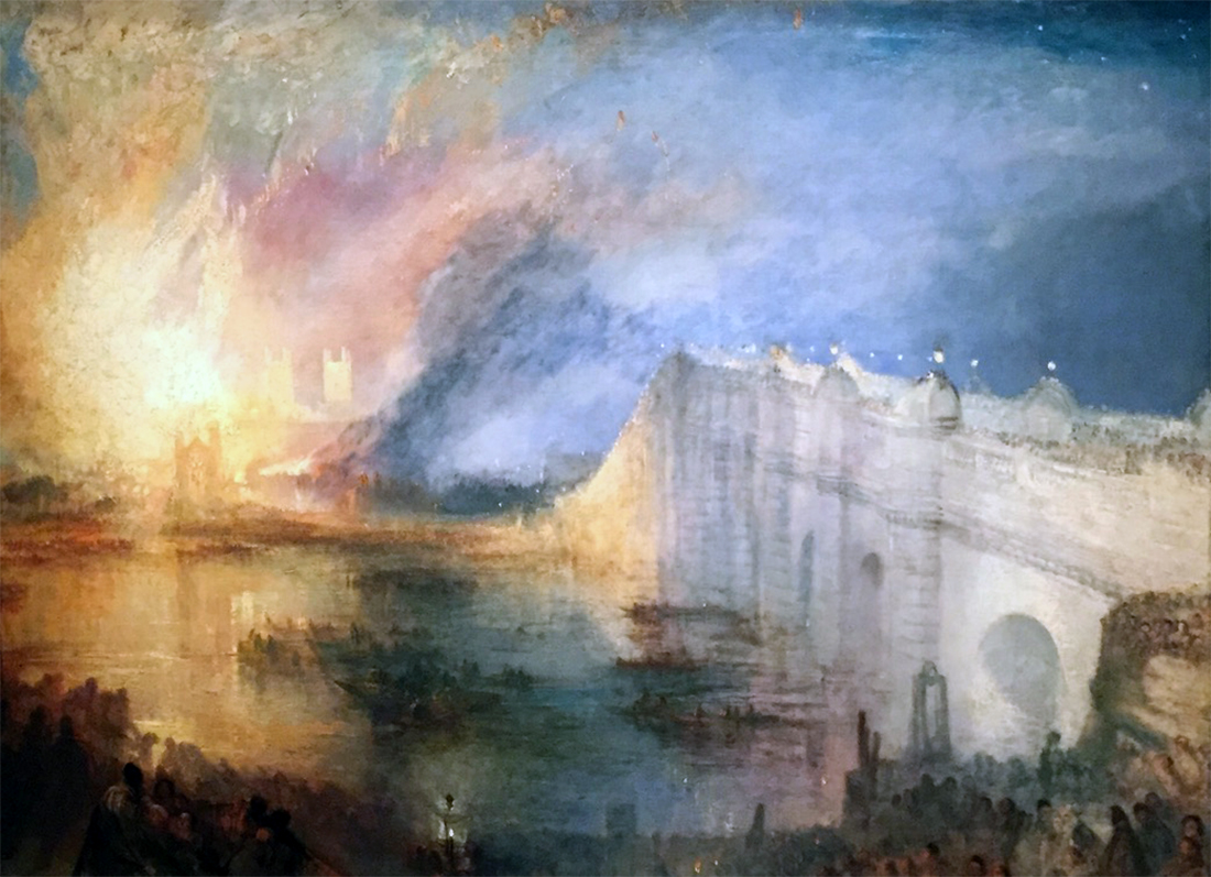 The Burning of the Houses of Lords and Commons 16th October 1834 oil on canvas painting by J.M.W. Turner at the Philadelphia Museum of Art by Michael Aaron Gallagher