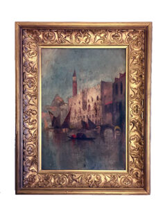 Antique Oil Painting of Venice on board