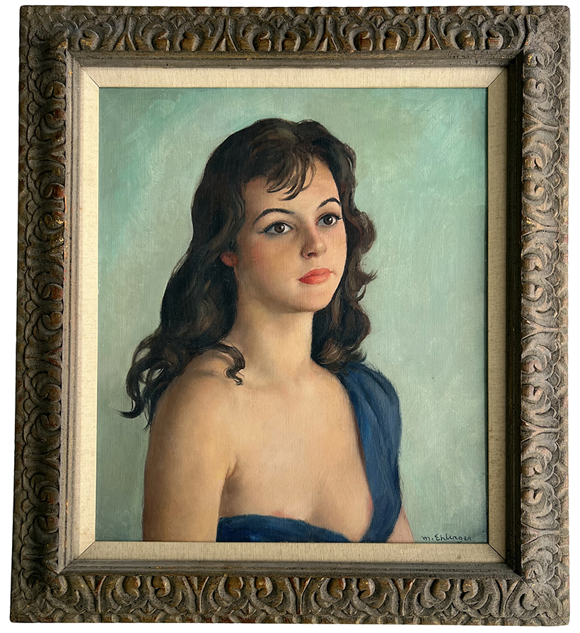 Maurice Ehlinger oil painting portrait of a young woman